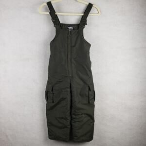 OshKosh B'Gosh M Bib Overall‎ Snowpants Olive Green Cargo Pockets Winter Outdoor